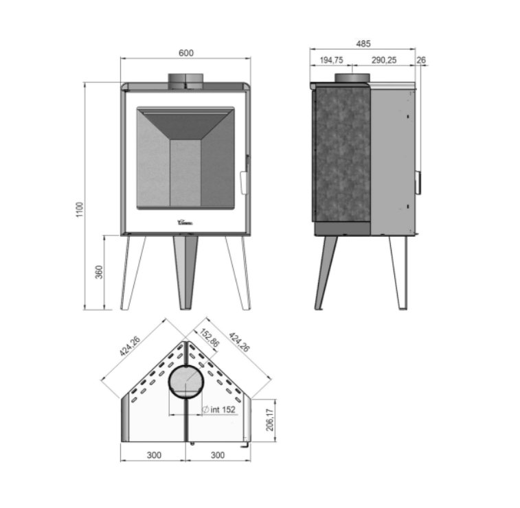 Estufa de leña modelo Atlantic 611-R Lacunza - Imagen 4
