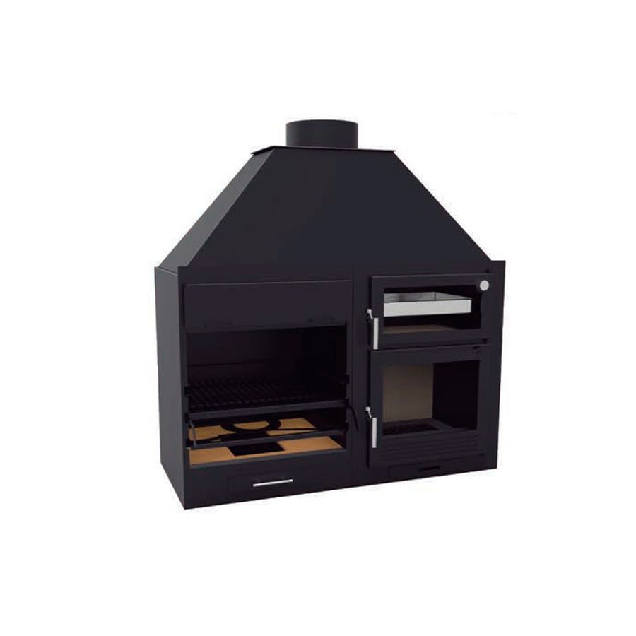 BARBACOA MODELO FUSION 140 DE LEÑA CON HORNO - Imagen 3