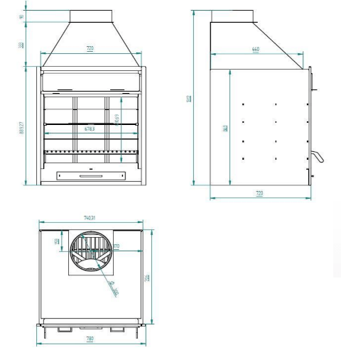 BARBACOA DE CARBON Y LEÑA BF-70 - Imagen 5