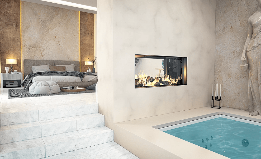 Chimenea de Gas Modelo CALMA 120T-G DOBLE CRISTAL - Imagen 3