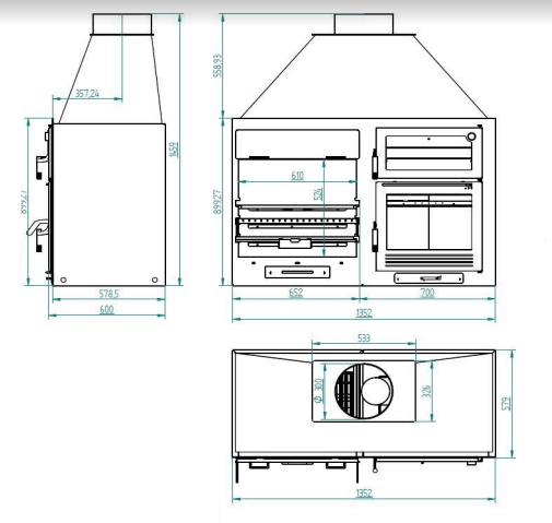 BARBACOA MODELO FUSION 140 DE LEÑA CON HORNO - Imagen 2