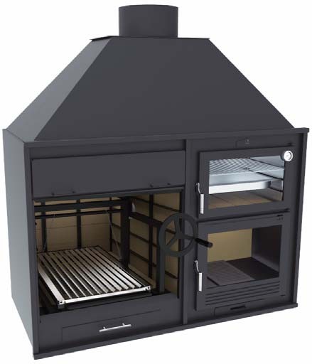 BARBACOA MODELO FUSION 160 CON SISTEMA DE ELEVACION Y HORNO