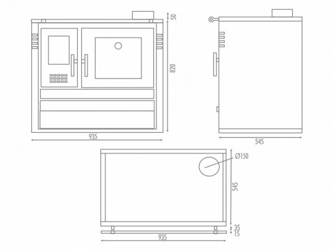 COCINA A LEÑA VIENA 12KW - Imagen 3