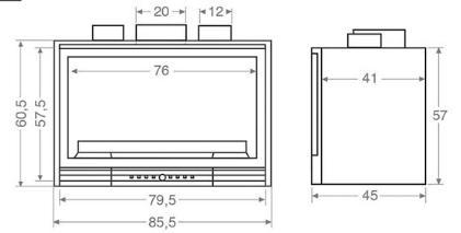 Insertable Leña Modelo GV 800 de Salgueda - Imagen 2