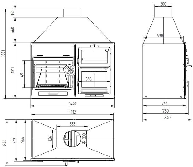 BARBACOA MODELO FUSION 160 CON SISTEMA DE ELEVACION Y HORNO - Imagen 2