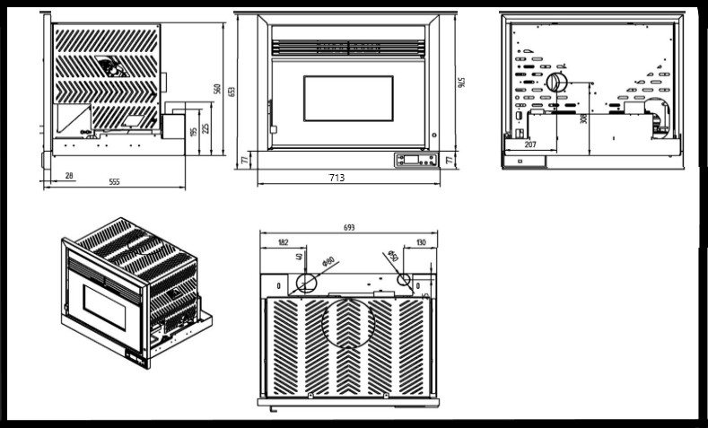 Insertable de Pellets Aire IP-160K - Imagen 2